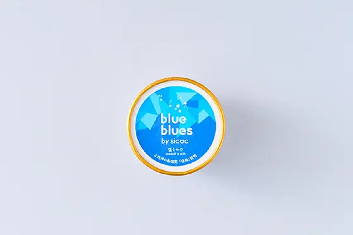 青いパッケージのジェラート blueblues